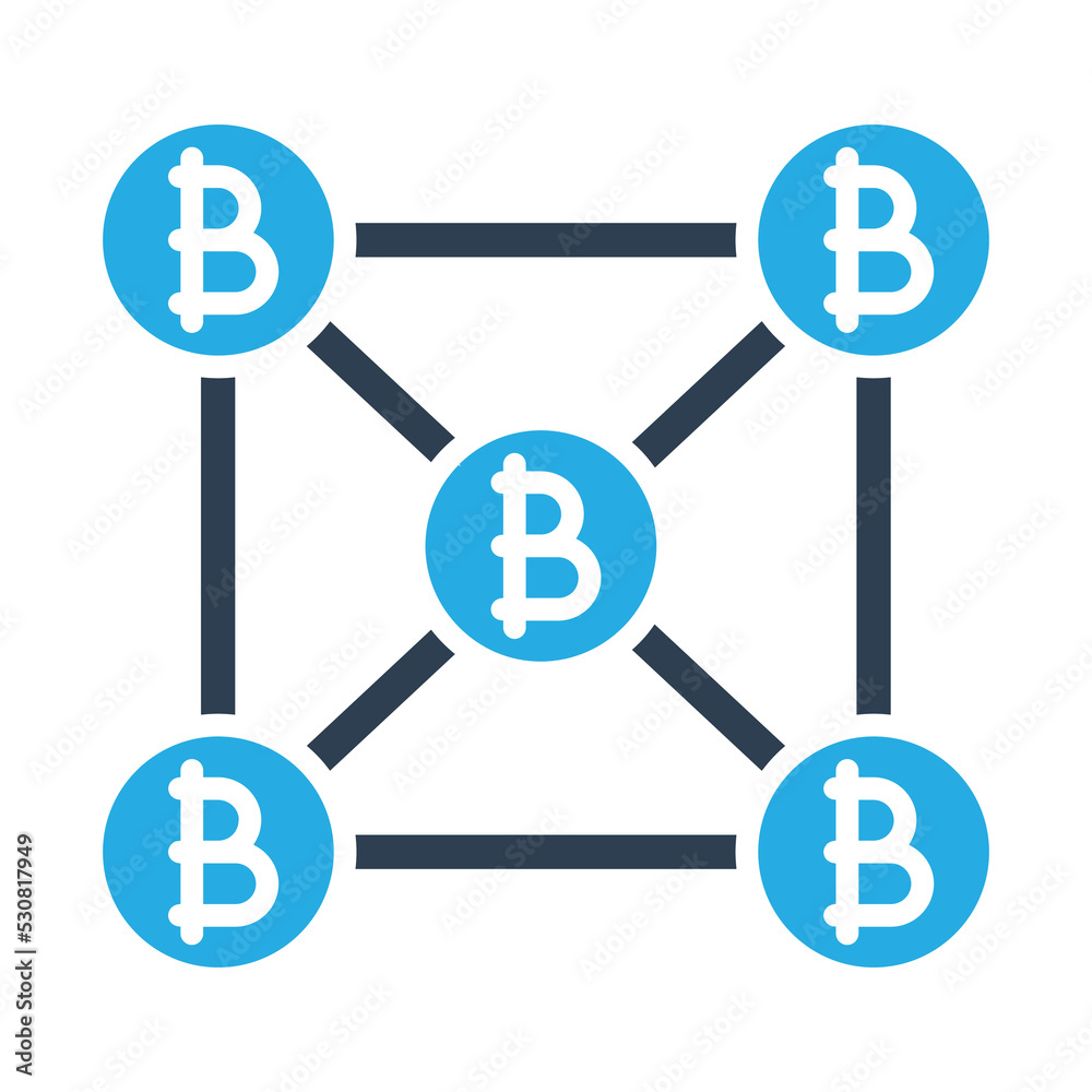 Bitcoin Network Vector Icon which is suitable for commercial work and easily modify or edit it

