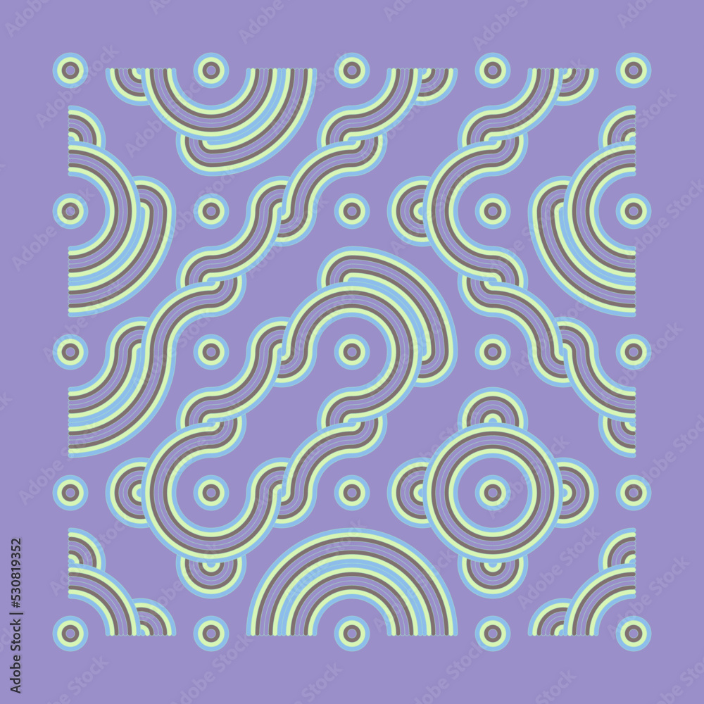 Fototapeta premium Color truchet tiling connections illustration