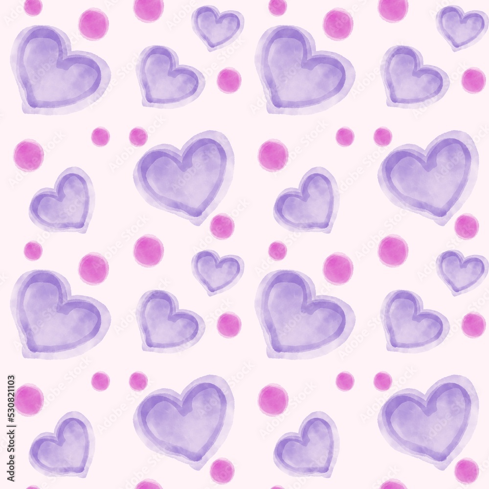 seamless pattern hearts shapes 