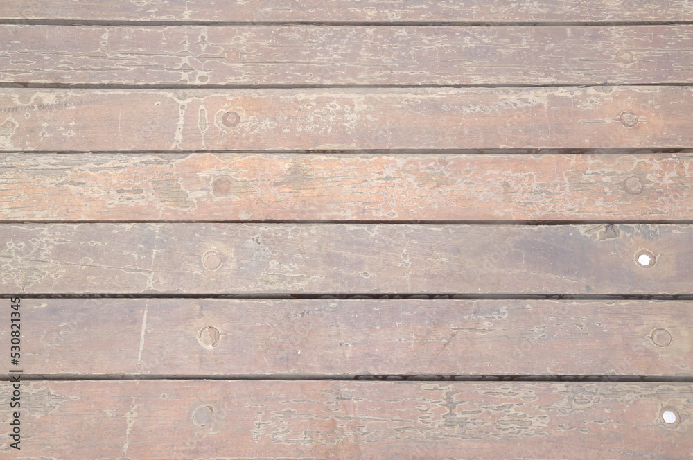 Obraz premium Cracked old gray wood texture with horizontal stripes used for background