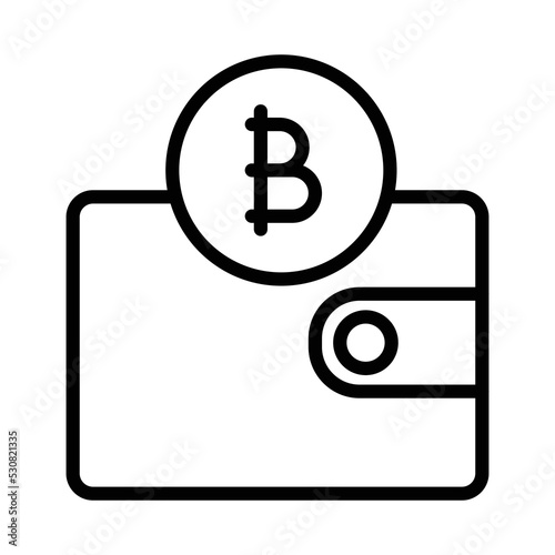 Bitcoin wallet  Vector Icon which is suitable for commercial work and easily modify or edit it

