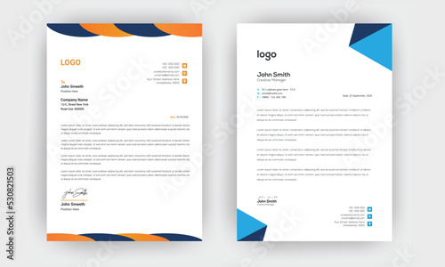 Creative letterhead , Elegant and minimalist style letterhead template design,A4 sizes © Mydesignhouse