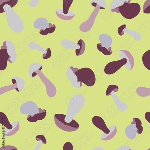 Wallpaper Mural seamless pattern with forest mushrooms Torontodigital.ca