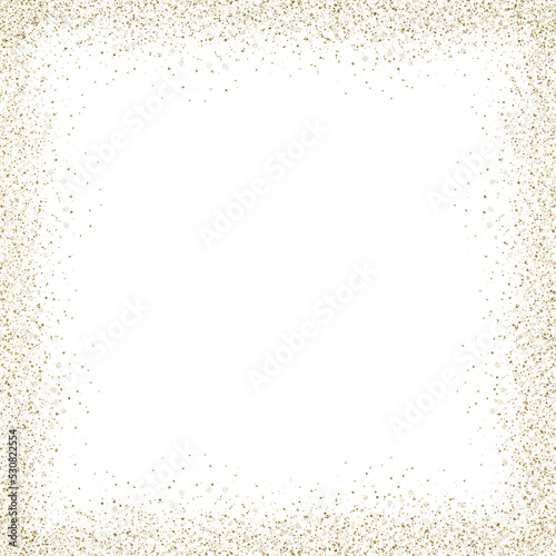 Square gold glitter frame PNG transparent.