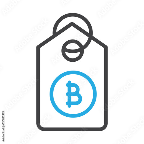 Bitcoin tag Vector Icon which is suitable for commercial work and easily modify or edit it