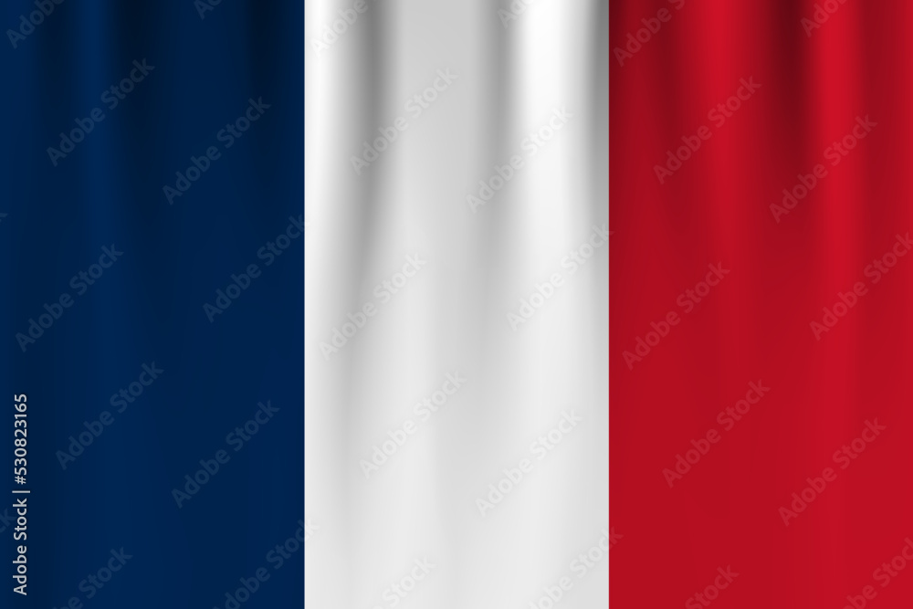 Vector flag of France. France waving flag background.