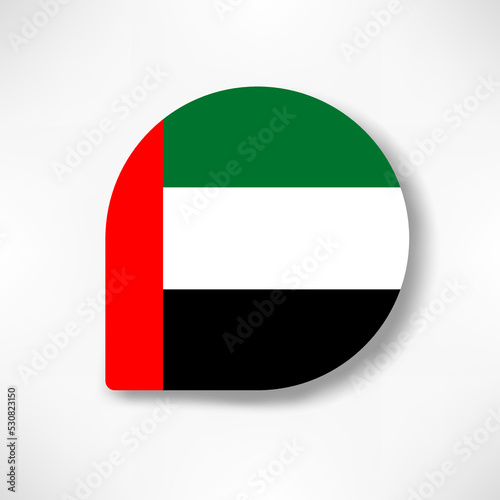 Free Download United Arab Emirates drop flag icon with shadow on white background. - GFXLoad