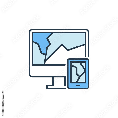 E-Waste vector Garbage concept modern colored icon