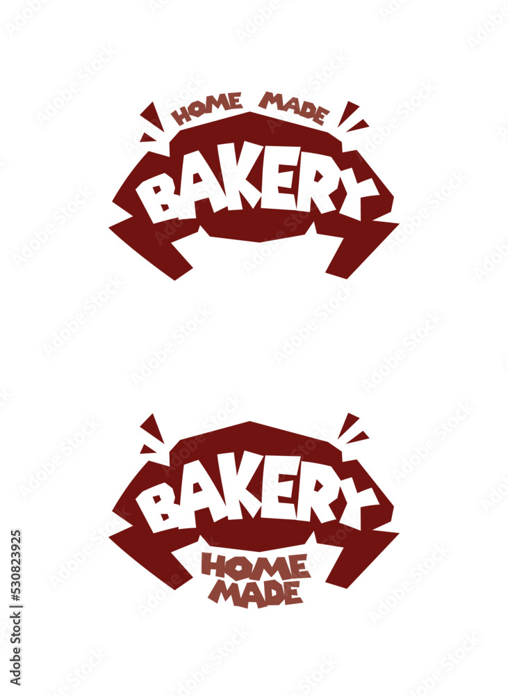 Croissant logo. Home Made Bakery logo, emblem. Lettering typography logo