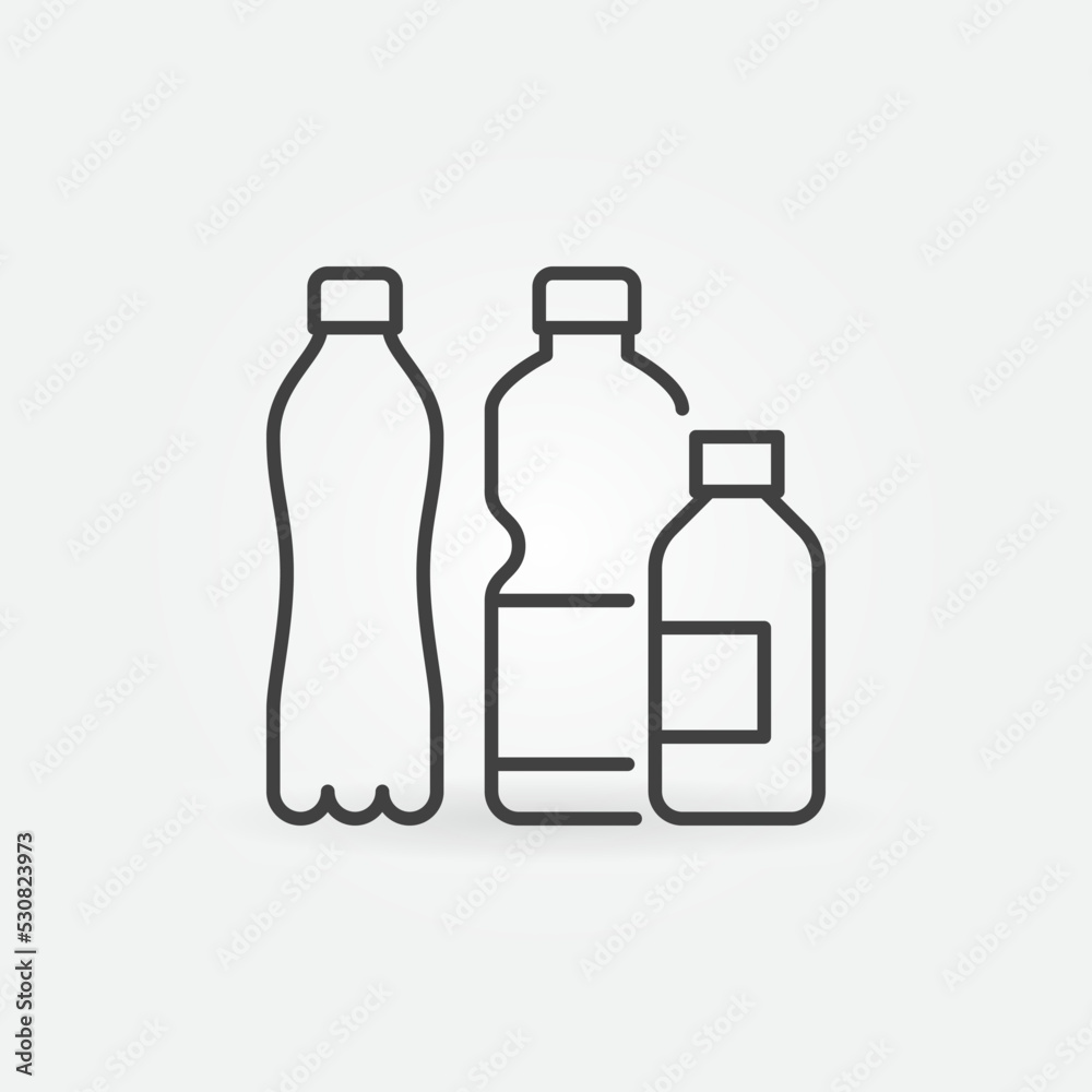 Plastic Bottles Recycling vector concept thin line icon Plastic Bottles Recycling vector concept thin line icon