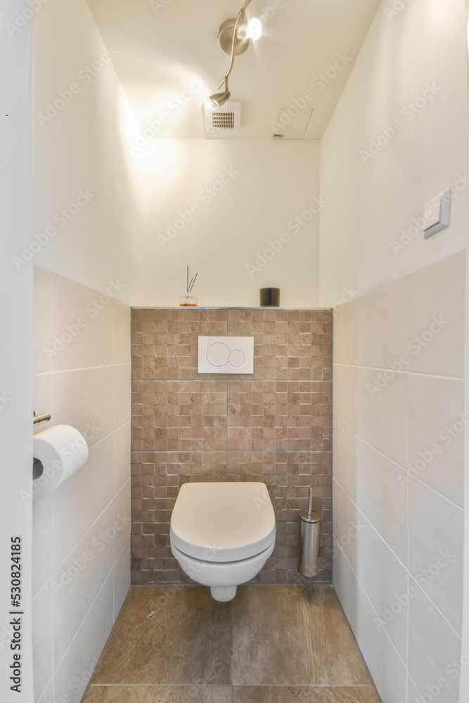 Interior of bathroom with toilet Interior of bathroom with toilet