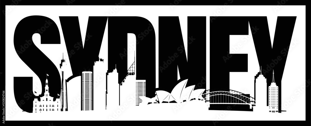 Fototapeta premium Sydney skyline silhouette vector design