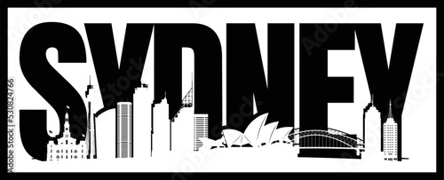Sydney skyline silhouette vector design