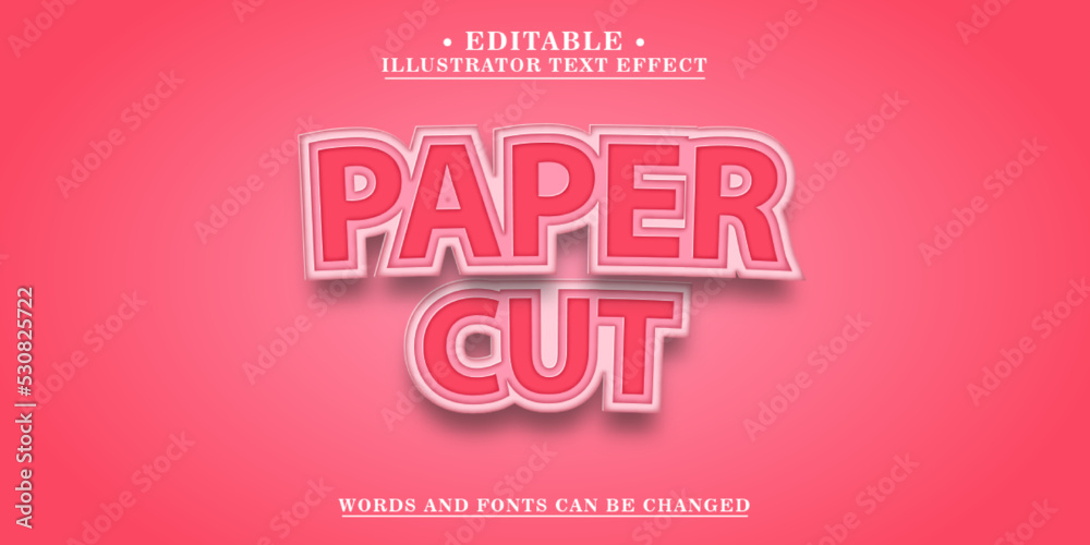 Paper cut text effect, Fonts and words can be changed