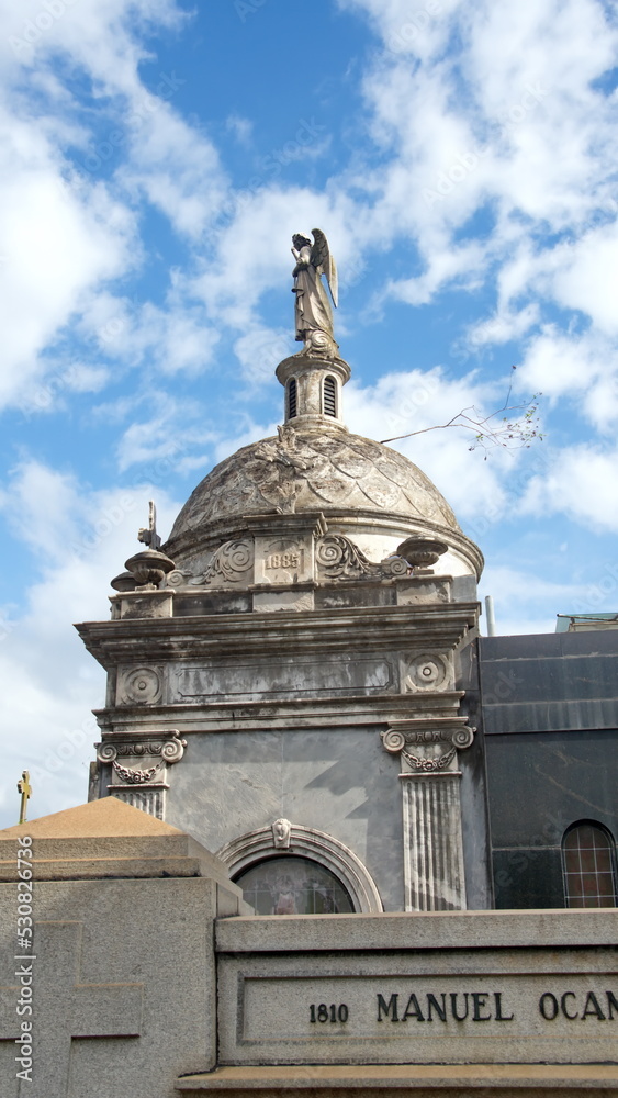 Dome on a grave in La Recoleta Cemetery in Buenos Aires, Argentina