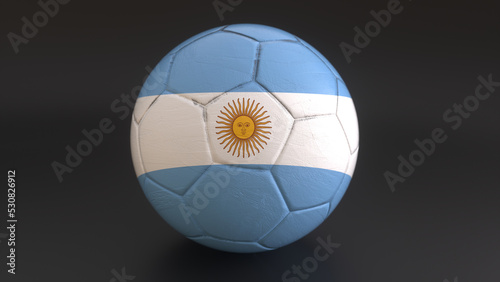 Drapeau de l Argentine incrust   dans un ballon de football