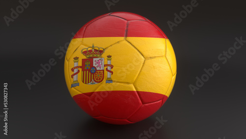 Drapeau de l Espagne incrust   dans un ballon de football