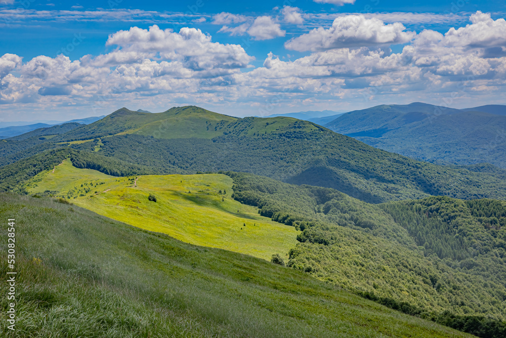 Beautiful mountain landscape in the Bieszczady Mountains, Poland.