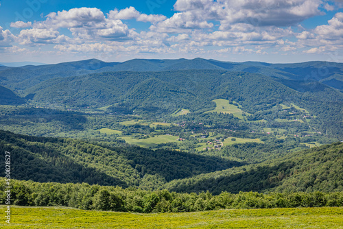 Beautiful mountain landscape in the Bieszczady Mountains, Poland.