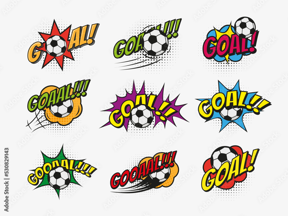 Goal sticker expression with retro comic text style