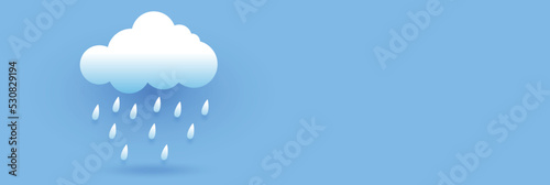 Heavy rain in dark sky, rainy season, clouds and storm, weather nature background, Flood natural disaster, vector illustration.