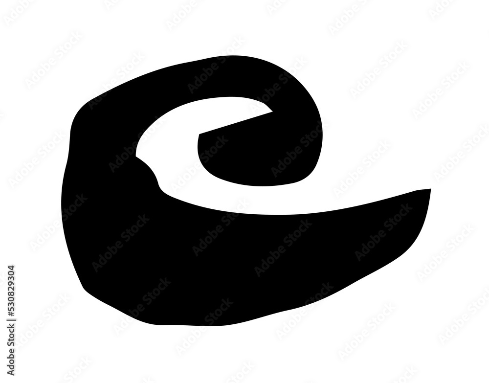 Round swirl symbol, hand painted with ink brush Round swirl symbol, hand painted with ink brush