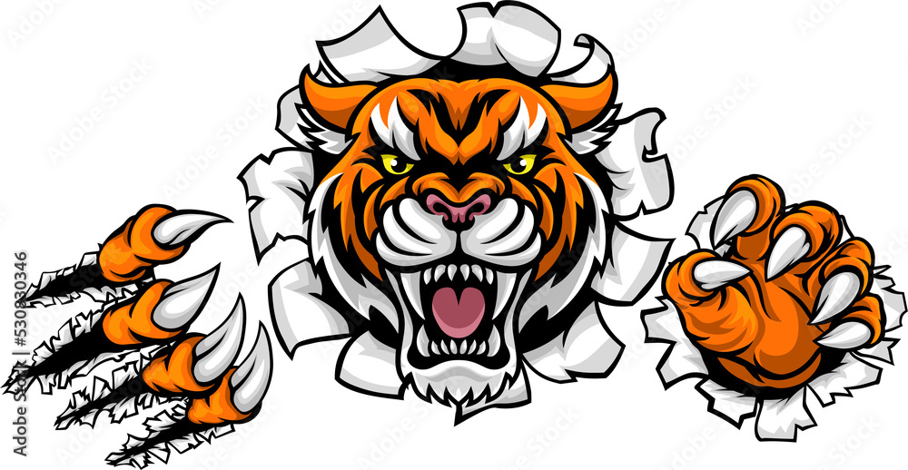 Tiger Background Claws Breakthrough Tiger Background Claws Breakthrough