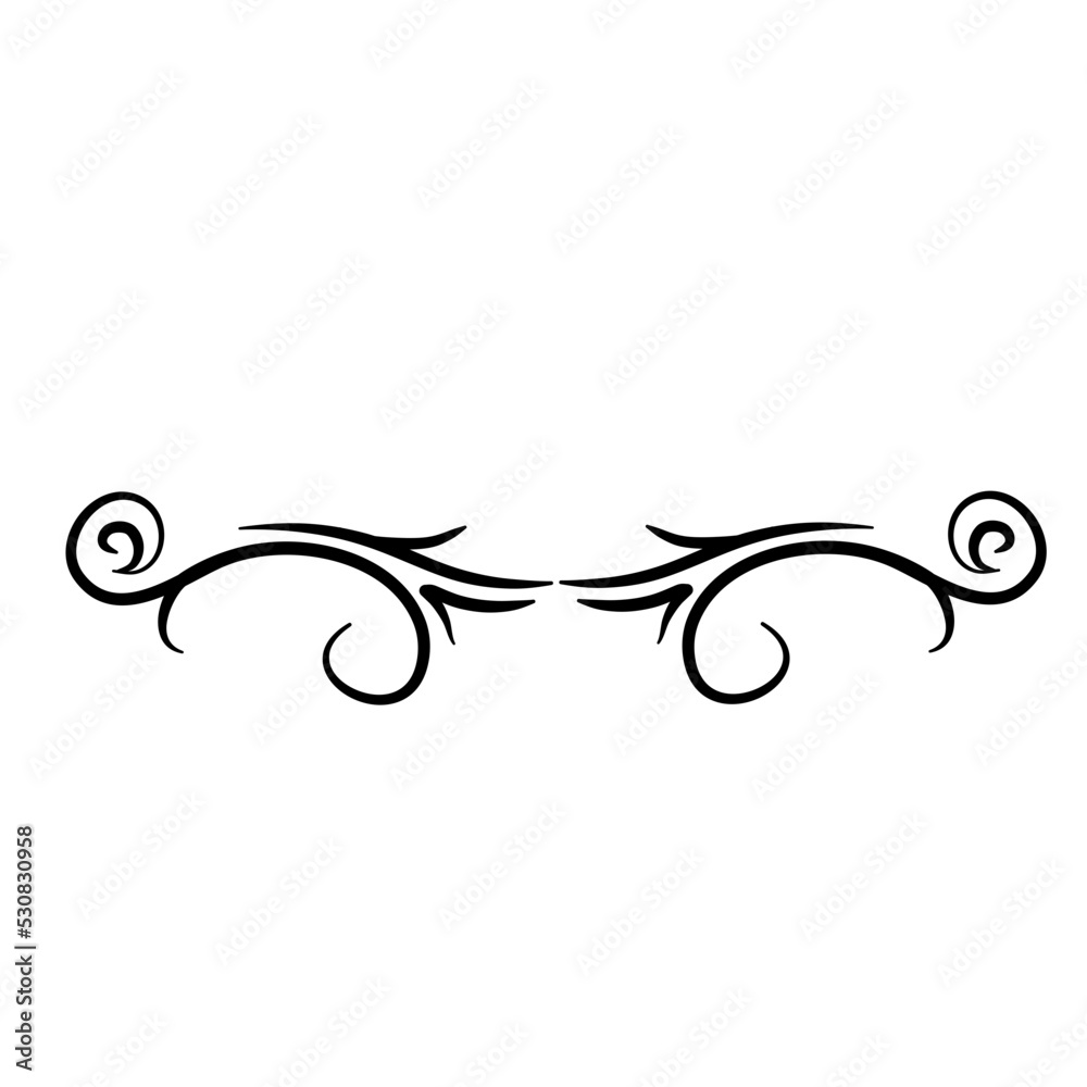 Vintage swirl flourish text divider