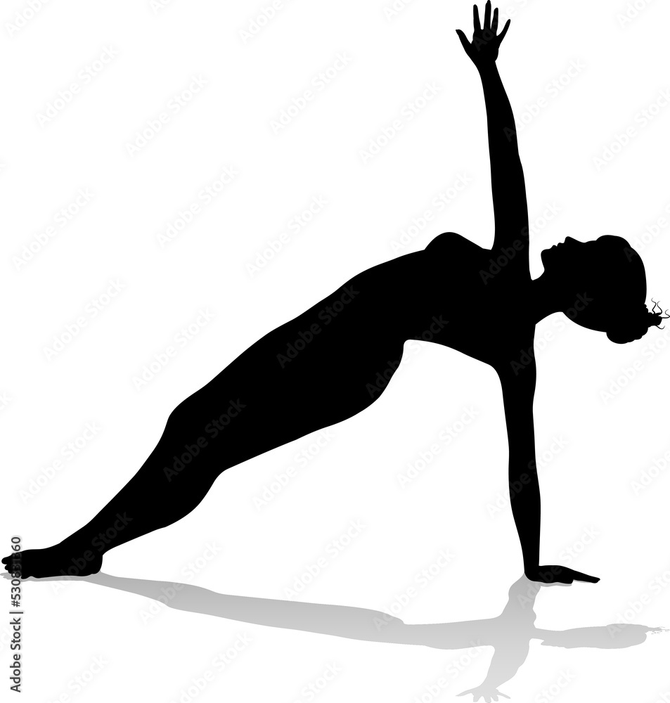 Yoga Pilates Pose Woman Silhouette Yoga Pilates Pose Woman Silhouette