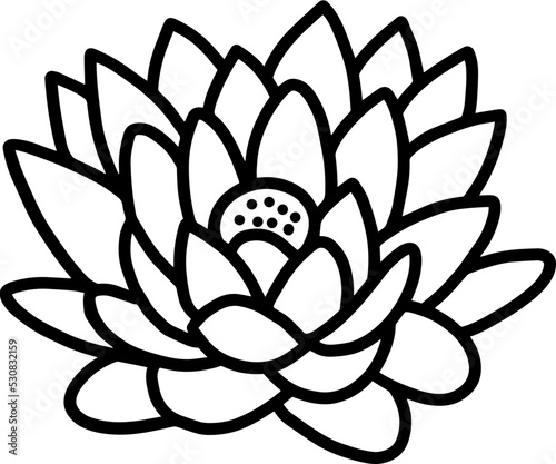 simple lotus flower line drawing outline