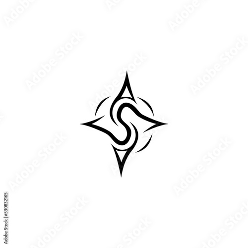 s logo and compass logo vector illustration isolated design photo