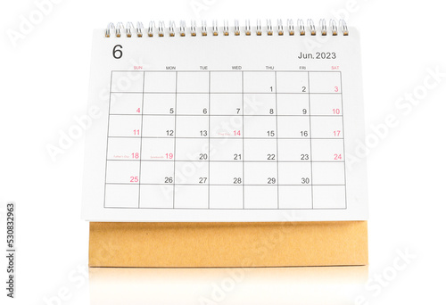 june 2023 desk calendar for planners and reminders on a white background. © sai