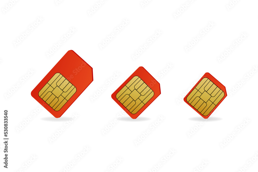 Sim card vector mobile phone icon chip. Simcard isolated