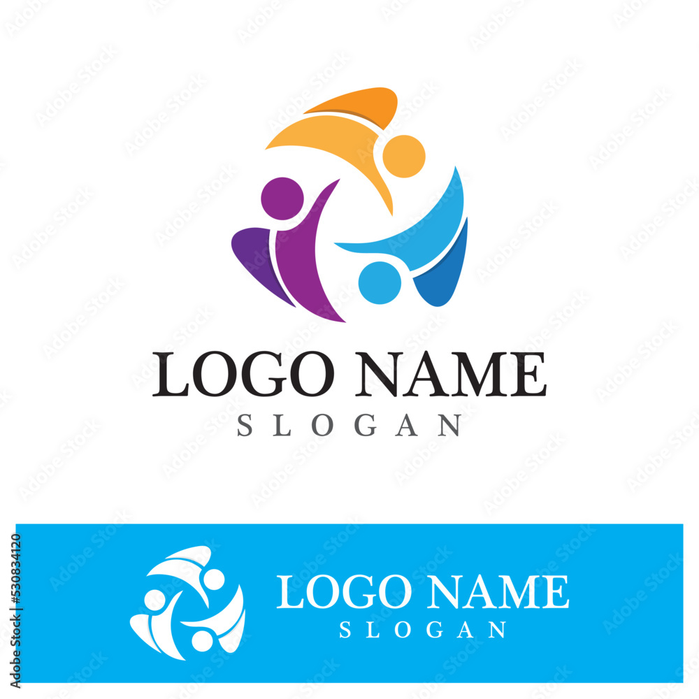 Fototapeta premium Community logo and symbol vector