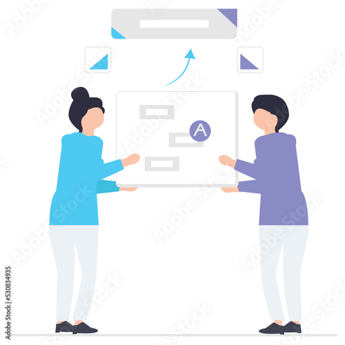 Teamwork project discussion illustration which is suitable for commercial work and easily modify or edit it