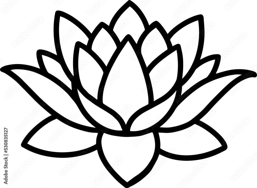 Vecteur Stock simple lotus flower line drawing outline | Adobe Stock