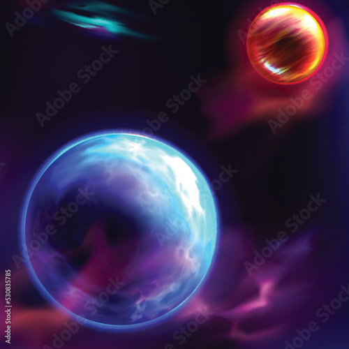 planet in space vector