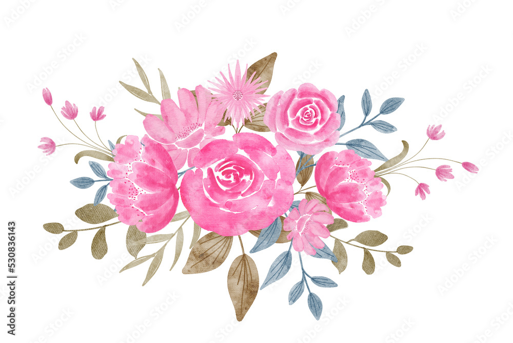 Watercolor bouquet of roses Watercolor bouquet of roses