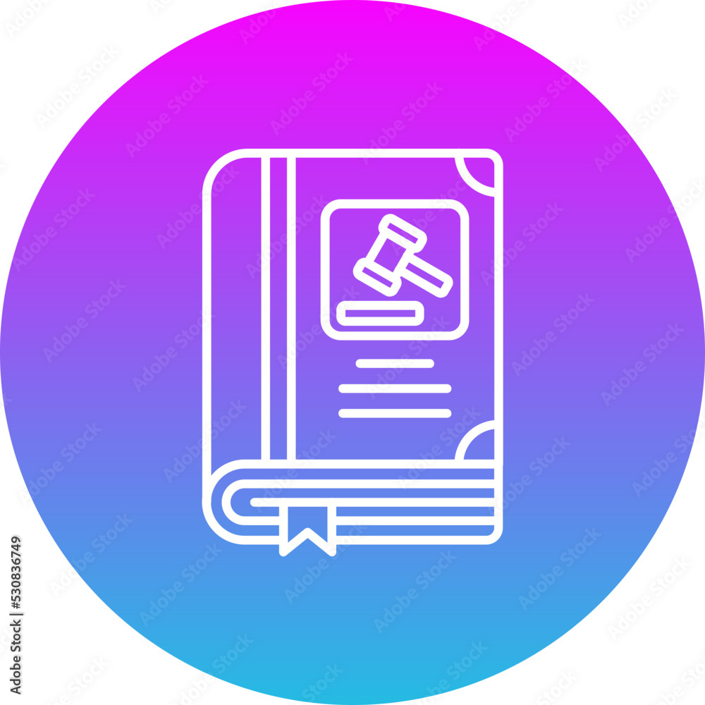 Law Book Gradient Circle Line Inverted Icon Law Book Gradient Circle Line Inverted Icon