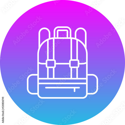 Bagpack Gradient Circle Line Inverted Icon