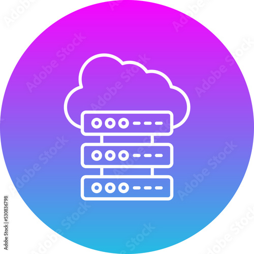 Cloud Storage Gradient Circle Line Inverted Icon