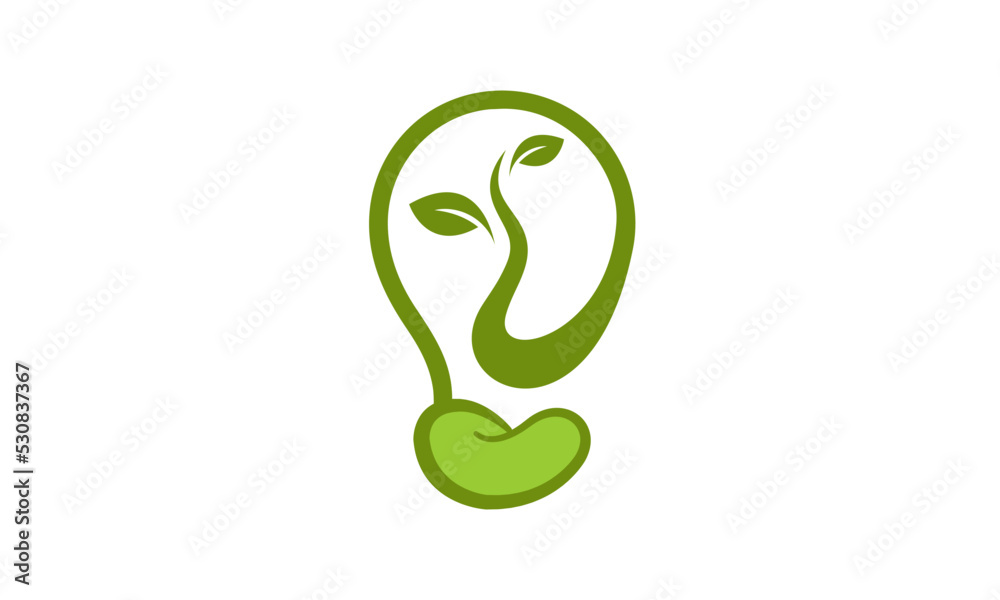 Bean seed leaf nature logo vector image
