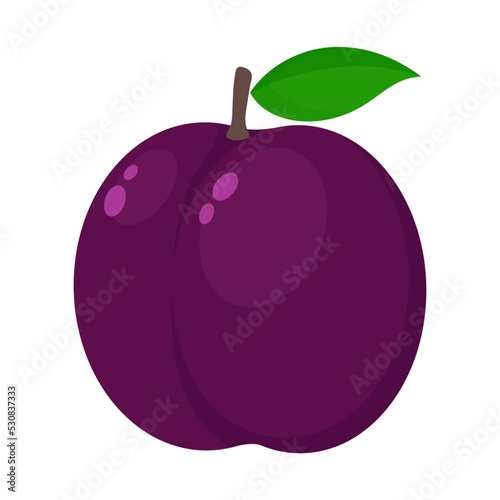 plum flat vector illustration logo icon clipart isolated on white background