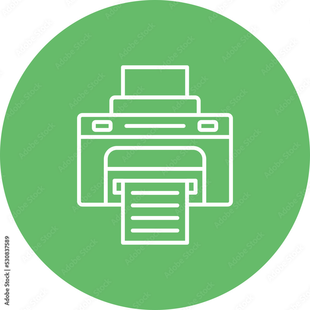 Printer Multicolor Circle Line Inverted Icon Printer Multicolor Circle Line Inverted Icon