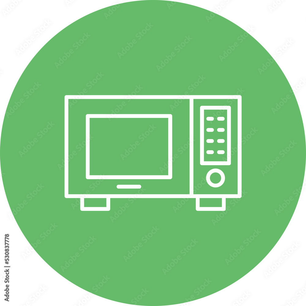 Microwave Multicolor Circle Line Inverted Icon Microwave Multicolor Circle Line Inverted Icon