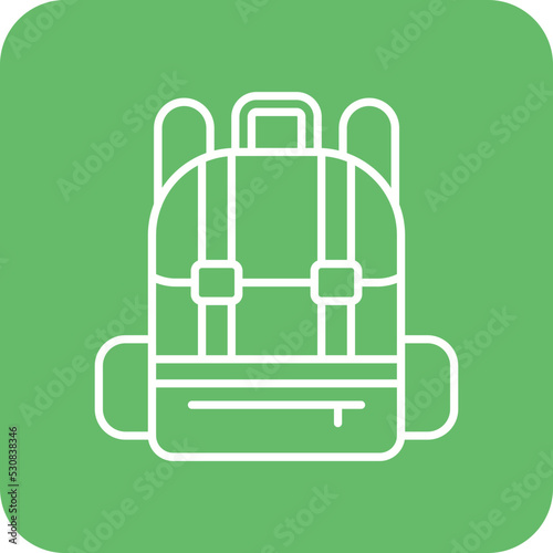 Bagpack Multicolor Round Corner Line Inverted Icon