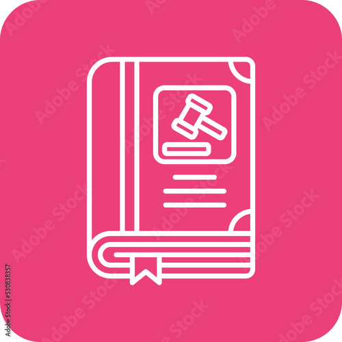Law Book Multicolor Round Corner Line Inverted Icon
