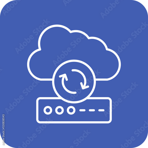 Cloud Sync Multicolor Round Corner Line Inverted Icon