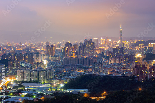 Beautiful aerail cityscape from Hongludi Nanshan Fude Temple