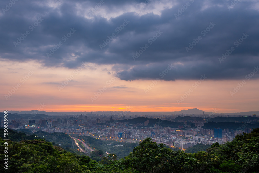 Beautiful aerail cityscape from Wenshan District